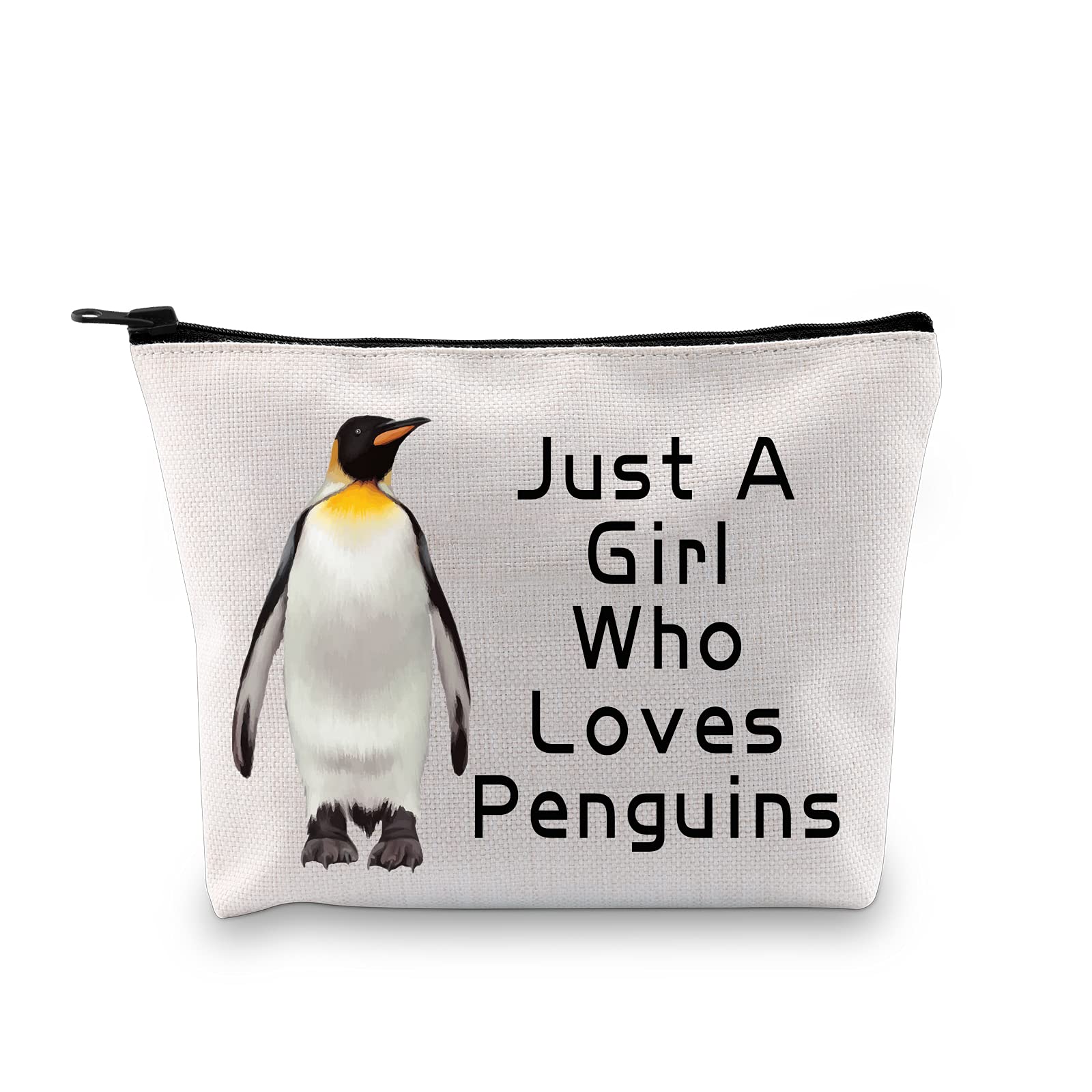 PXTIDY Cute Penguin Makeup Bag Penguin Lover Gift Just A Girl Loves Penguins Cosmetic Bag Penguins Animal Lover Gift