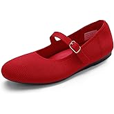 DREAM PAIRS Women's Mary Jane Ballet Flat Shoes Dressy Foldable Knit Flats with Arch Support Comfortable for Casual Work Office