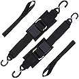Boat Trailer Straps Transom Tie Down Straps with Latching Hooks and Soft Loop Accessories, Adjustable Safety Straps with Convenient Quick Release Buckle to Secure Transport Boat, Pontoon, Jet Ski, PWC