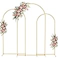 Fomcet Metal Arch Backdrop Stand Set of 3 Gold Wedding Arch Stand 7.2FT & 6.6FT & 6FT Arched Backdrop Frame for Birthday Party Baby Shower Graduation Ceremony Decoration