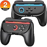 Switch 2 Grips Compatible with Nintendo Switch 2 Joycon Grip, Ergonomic Anti-Slip Switch 2 Hand Grip Accessories-2 Packs (Black) Sega Saturn Accessories