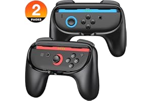 AXYBCOOL Switch 2 Grips Compatible with Nintendo Switch 2 Joycon Grip, Ergonomic Anti-Slip Switch 2 Hand Grip Accessories-2 Packs (Black) Sega Saturn Accessories