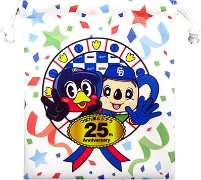 Amazon 東京ヤクルトスワローズ つば九郎 ドアラ25周年巾着 つば九郎 ドアラ グッズ 東京ヤクルトスワローズ 文房具 オフィス用品