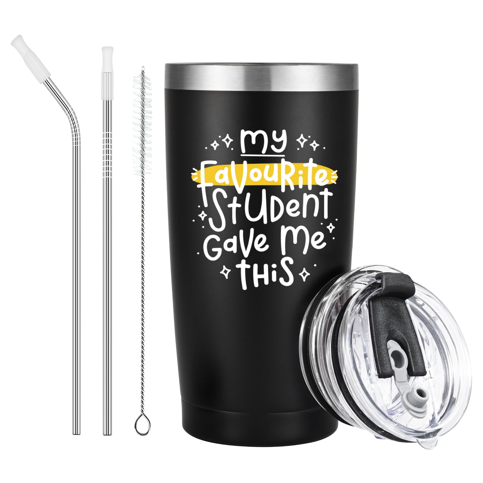 Livole Male Teacher Gifts from Students, Funny Teachers Mug for Men, My Favorite Student Gave Me This, Teacher Leaving Gifts, End of Year Presents, 20oz Thermal Travel Mug, 600ml Wine Tumbler