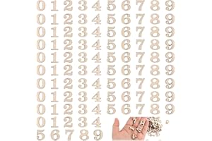 200pcs Wooden Numbers 0-9, Unfinished Wood Digits for DIY Crafts Home Decor Sorting Grid Educational Math Games & Party Decor