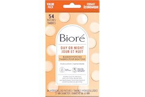 Bioré Day or Night Pimple Patches, Hydrocolloid Patches to Cover & Reduce Blemishes| Dye Free, 54 count Value Pack
