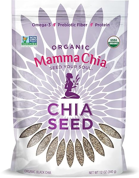 MAMMA CHIA ORGANIC CHIA SEEDS, BLACK, 12 OUNCE (PACK OF 1)