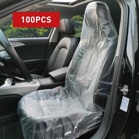 LST 100PCS Disposable Car Seat Covers Plastic Seat Covers
