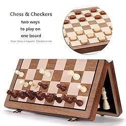 Chess Set 15'' Chess Board Wooden Magnetic Folding