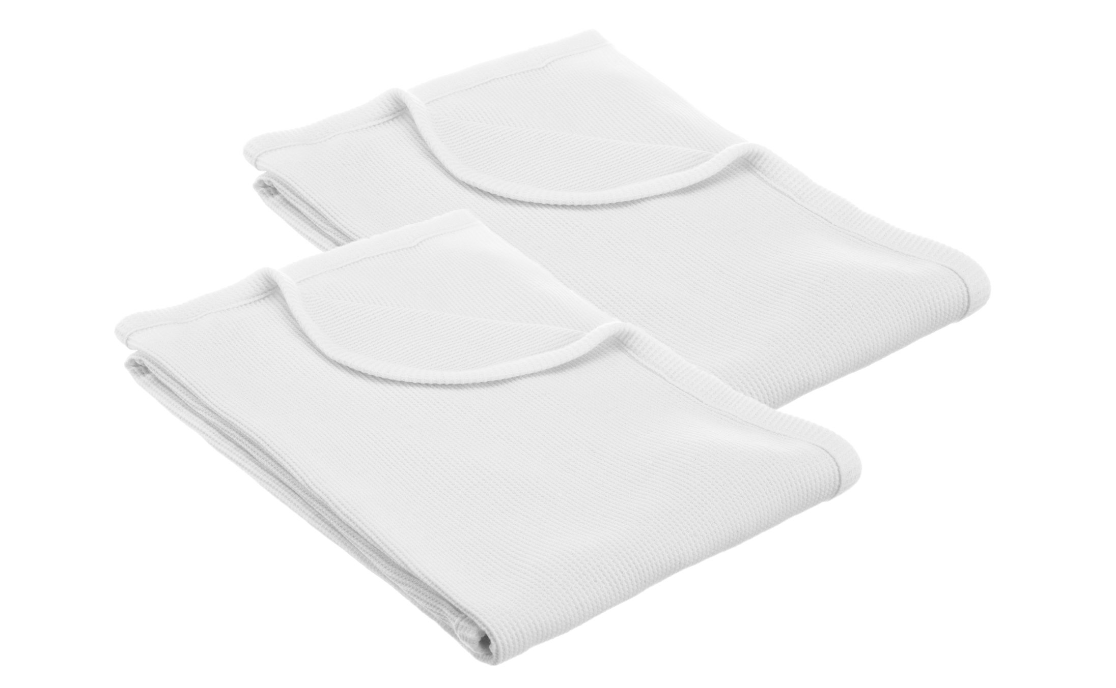 American Baby Company 100% Cotton Thermal Waffle Swaddle Blanket, Soft, Breathable & Stretchy, White, 2 Pack, 30