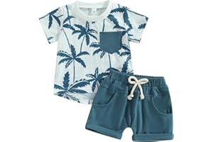 AFUNBABY Toddler Baby Boy Clothes Summer Short Sleeve T Shirt and Shorts Cute Infant Baby Boy Outfits Clothing Set