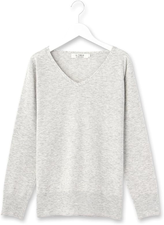 Amazon ル ティロワ ドゥ ドレステリア Le Tiroir De Dressterior Vネックプルオーバーニット F 03 L グレー 212 セーター 通販
