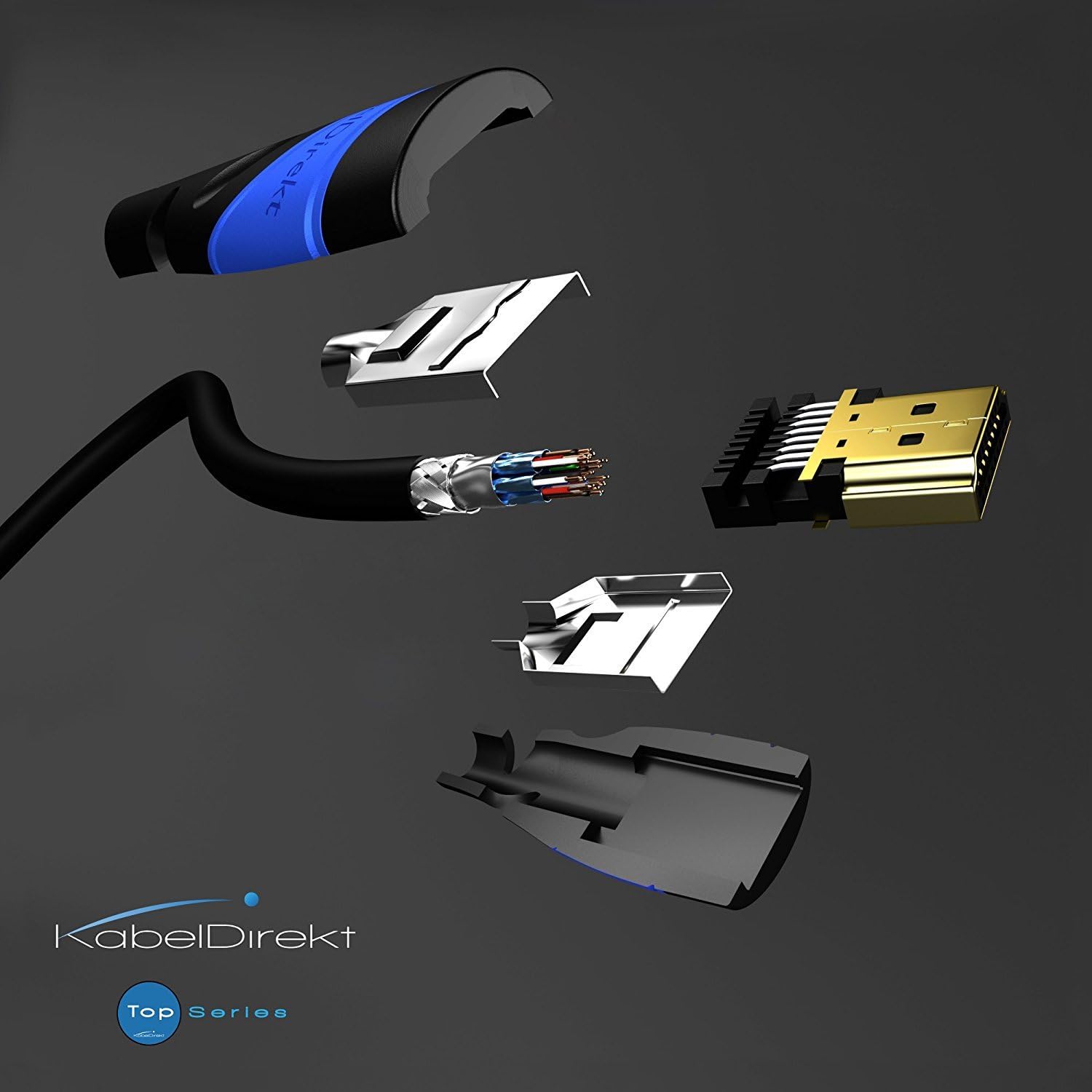 KabelDirekt 4K HDMI Cable with Full Metal Connectors - 6 feet - supports all available features (4K@60Hz, Ultra HD 3D, 1080p Full HD, ARC, High Speed with Ethernet & perfect for PS4, XBOX & HDTV): Home Audio & Theater