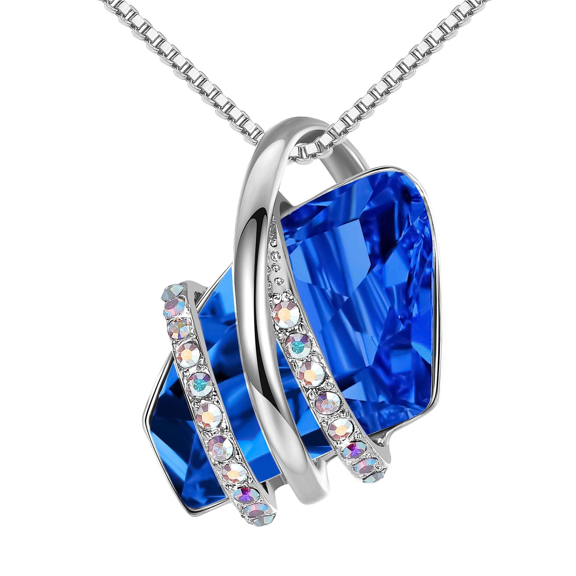 Leafael Valentine's Day Gift Necklace for Women, Wishing Stone Birthstone Crystal Pendant, Allergy-Free Jewellery with Gift Box, Silver-Tone or Rose Gold, For Valentine's Day — image 1
