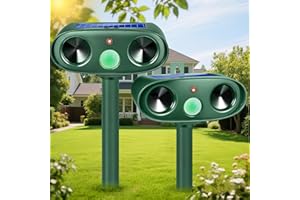 JAHYELEC 2025 Solar Ultrasonic Animal Repellent Outdoor Solar Animal Repeller with Motion Detection Cat Repellent Outdoor Deer Deterrent Device to Scare Rabbit Fox Bird Squirrel Skunk Repellent for Yard(2PACK)