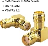 Boobrie SMA Female to Female Right Angle Connector 90 Degree DC-18GHz Signal view 3