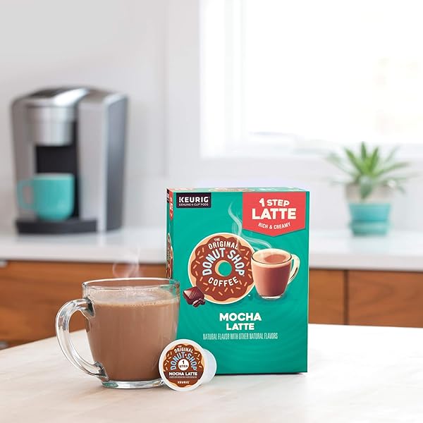 THE ORIGINAL DONUT SHOP MOCHA ONE-STEP LATTE, SINGLE SERVE COFFEE K-CUP POD, FLAVORED COFFEE, 20 COUNT