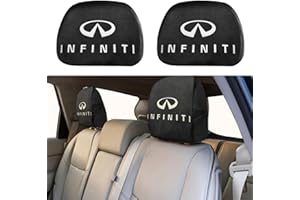 MSDZ Infiniti Car Headrest Cover Universal Headrest Cover Protective Fabric Design Cover Decoration Soft Breathable Car Seat Head Rest Protector Compatible with Q50 Q60 Q70 QX70 QX50 QX60 QX80