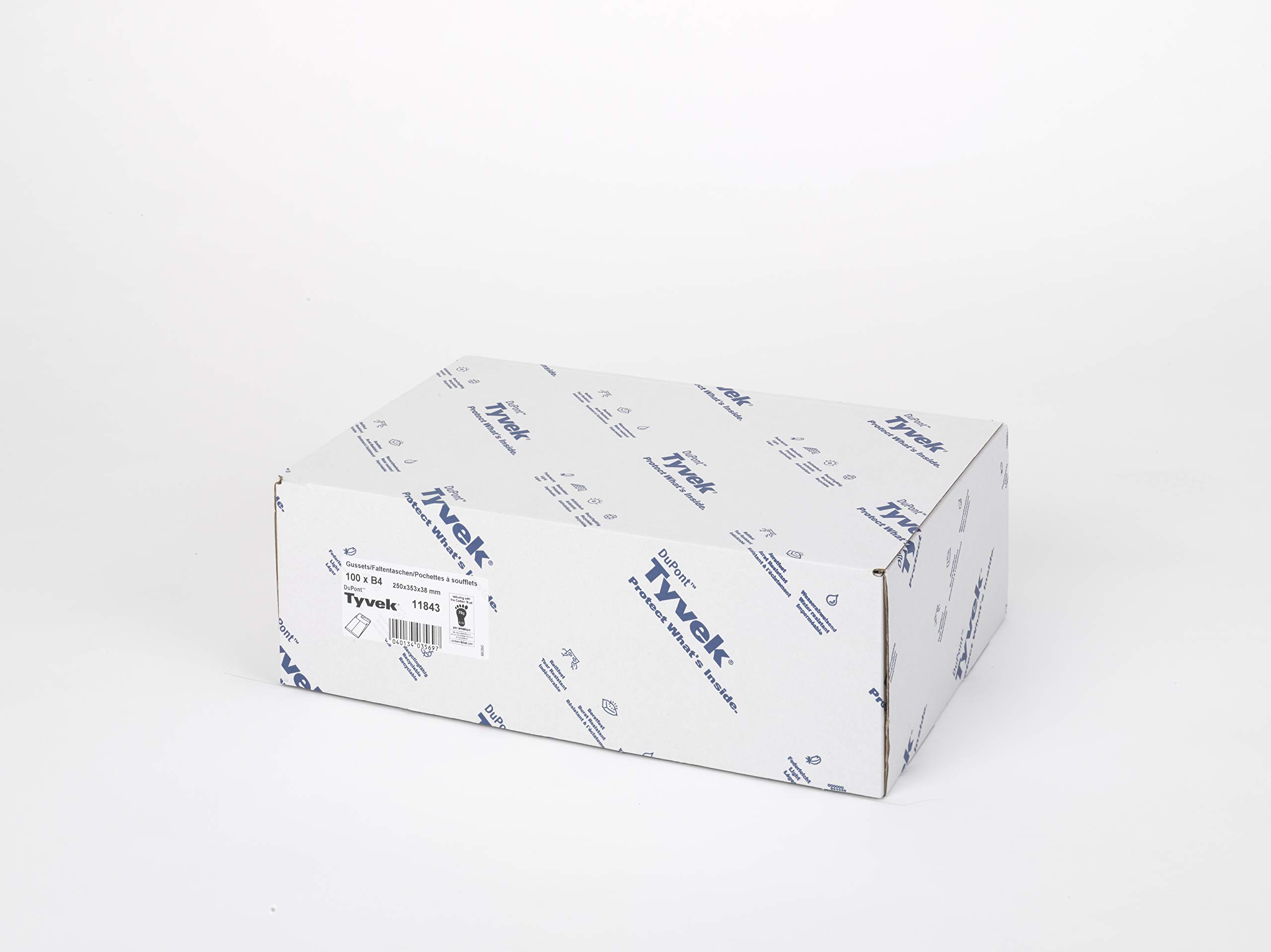 Tyvek Gusseted Envelopes Extra Capacity Strong B4A H353xW250xD38mm White Ref R4200 [Pack of 100]