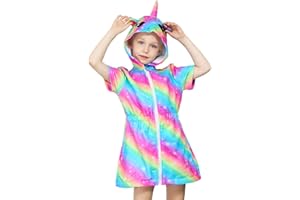 Sylfairy Cover Up for Girls Terry Swim Cover Ups Hooded Terry Kids Cover Up Bathing Suit Beach Dress 4-9Years
