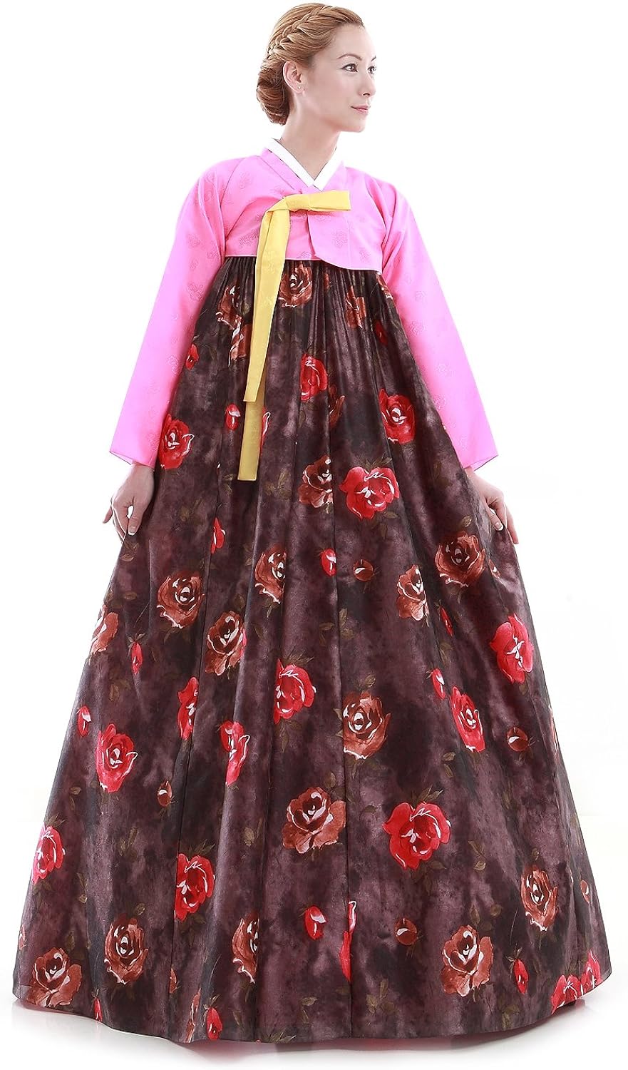 Robe Hanbok Traditionnelle Coréenne Femme - Manches Longues, Multicolore, En Polyester, Pour Danse Ou Cosplay