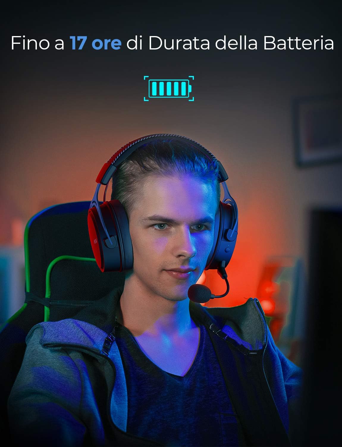 Bassa Latenza 17 ore Di Utilizzo Wireless Cancellazione del Rumore  Microfono rimovibile per Xbox One Mpow Air 2,4GHz Wireless Cuffie Gaming  per PS4/PC Cablato Opzionale 3D Surround Accessori per audio e video