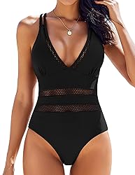 AI'MAGE Women One Piece Swimsuit Sexy V Neck