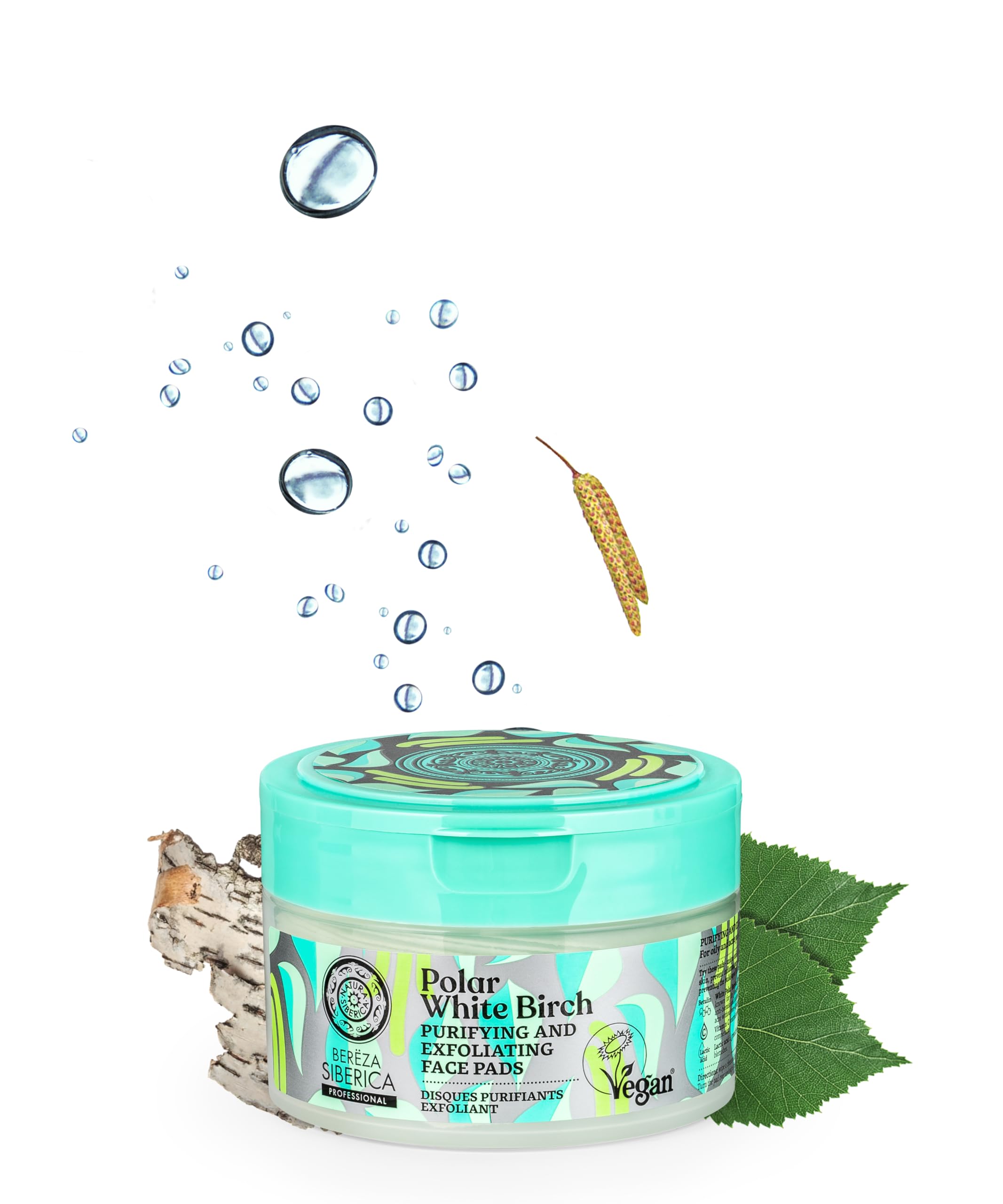 Natura Siberica Polar White Birch Purifying and exfoliating face pads, 20 pcs