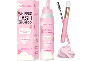 CL CAMILLASH Whipped Lash Cream Shampoo Foam Cleanser | Eyelash Extension Cleaning Bath Kit | Salon & Home Use 100ml Strawberry Pink