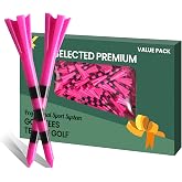 VEASAERS Golf Tees Plastic with Stripes | 3 1/4 2 3/4 inch Unbreakable 50 or 100 Pack, Pink Purple Long Stronger Upgrade Reduce Friction Side Spin Tee