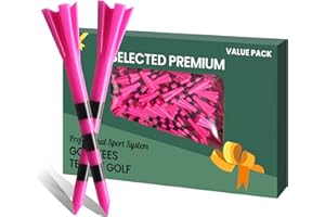 VEASAERS Golf Tees Plastic 3 1/4 2 3/4 inch Unbreakable 20 50 100 Pack, Bulk Long Stronger Upgrade More Durable Stable Reduce Friction Side Spin Tee Pink Pouple Gift for Men Women