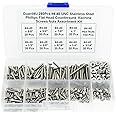 Guard4U 280Pcs #4-40 UNC Stainless Steel Phillips Flat Head Countersunk Machine Screws Nuts Assortment Kit- #4-40x 3/16" 1/4"