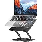 BESIGN LS11 Laptop Stand with 360° Rotating Base, Ergonomic Adjustable Notebook Holder, Riser Holder Computer Stand Compatible with Air, Pro, Dell, HP, Lenovo More 10-14" Laptops (Black)