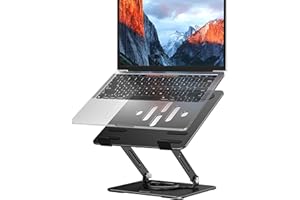 BESIGN LS11 Laptop Stand with 360° Rotating Base, Ergonomic Adjustable Notebook Holder, Riser Holder Computer Stand Compatibl