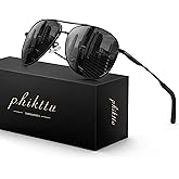 phikttu Sunglasses Men Polarized Aviator Sunglasses for Men and Women | Men&rsquo;s Black Sunglasses, Durable Metal Frames with UV Protection, Classic Retro Shades for Fishing, Driving And Outdoor