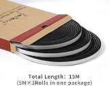 fowong Draft Excluder 3 Rolls 6mm x 3mm 15m Window Door Seal Tape Black view 5