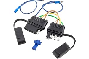 Oyviny 4-Way to 5-Way Flat Trailer Wiring Adapter for Boat Trailer W/Surge Brakes, 4 Pin to 5 Pin Flat Wire Harness Adapter W