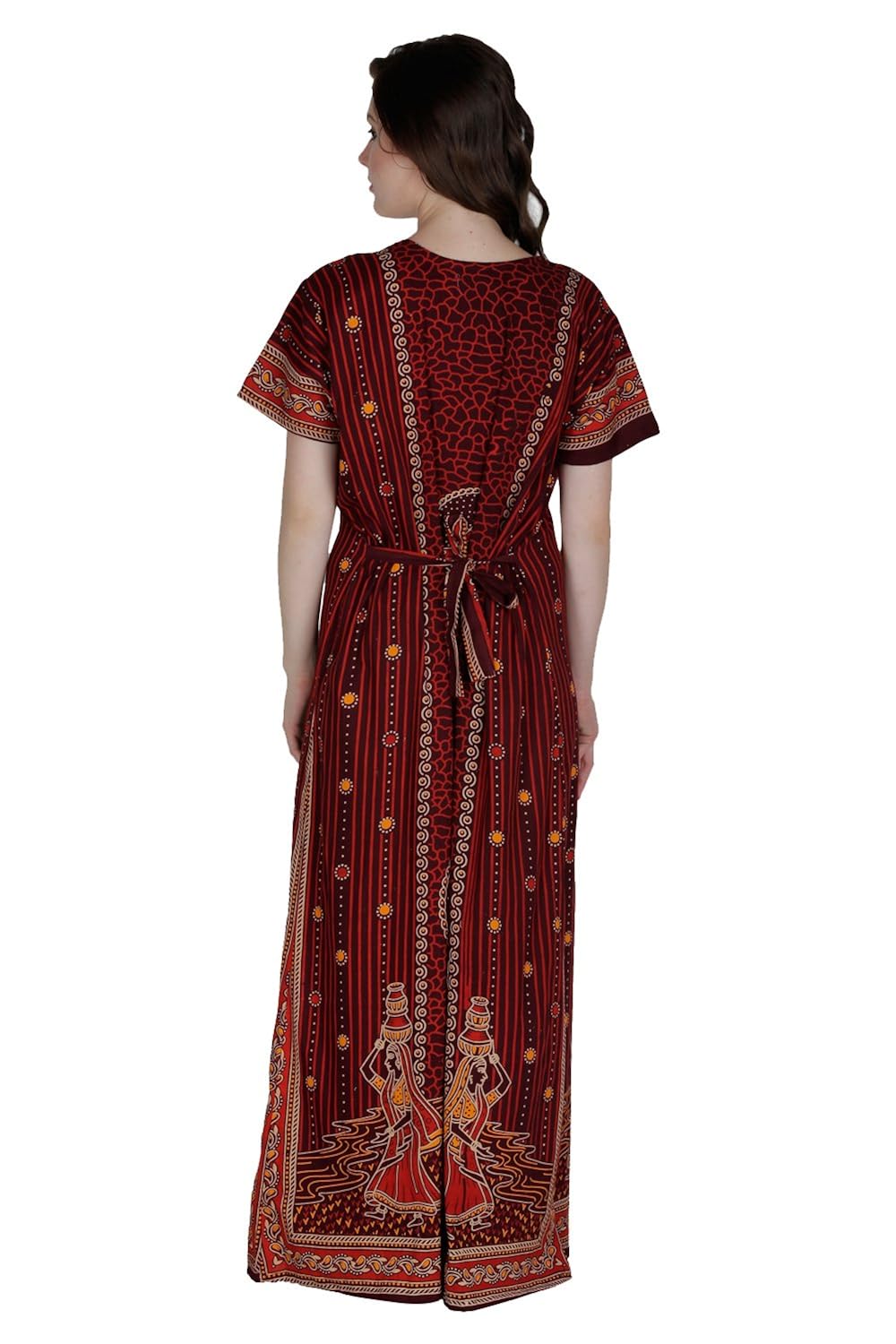 secret wish women's cotton brown nighty, nightdress