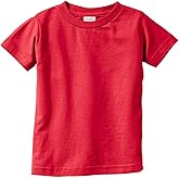 RABBIT SKINS Baby Boys Fine Jersey Ribbed Collar T-Shirt,Red,18 Months
