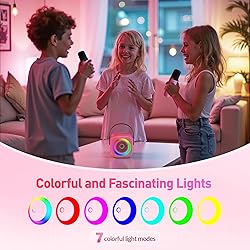 Mini Karaoke Machine with 2 Wireless Microphones
