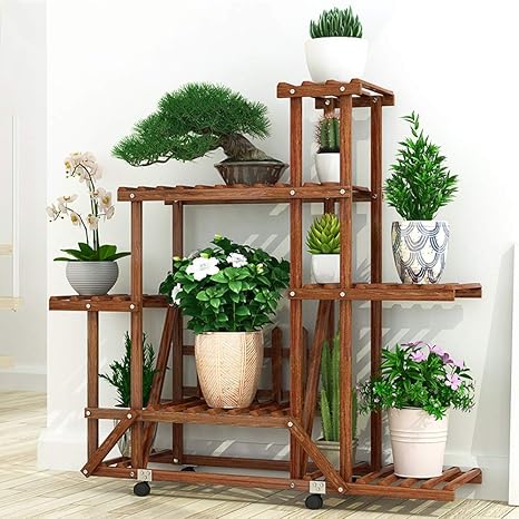 Amazon Lxd フラワーラック 木製の工場は5ティア植物植木鉢ディスプレイスタンドパティオコーナー屋内屋外装飾用の棚ホルダーラック A3 Diy 工具 ガーデン