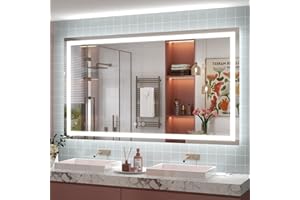 ODDSAN 68x40 LED Lighted Mirror for Bathroom Wall Mounted, Dimmable Vanity Mirror with Lights, Anti-Fog, ETL Listed (Backlit and Front Lighted)