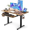 ErGear Electric Standing Desk with Full Size Keyboard Tray, Adjustable Height Sit Stand Up Desk, Home Office Desk Computer Workstation, 48x24 Inches, Vintage Brown