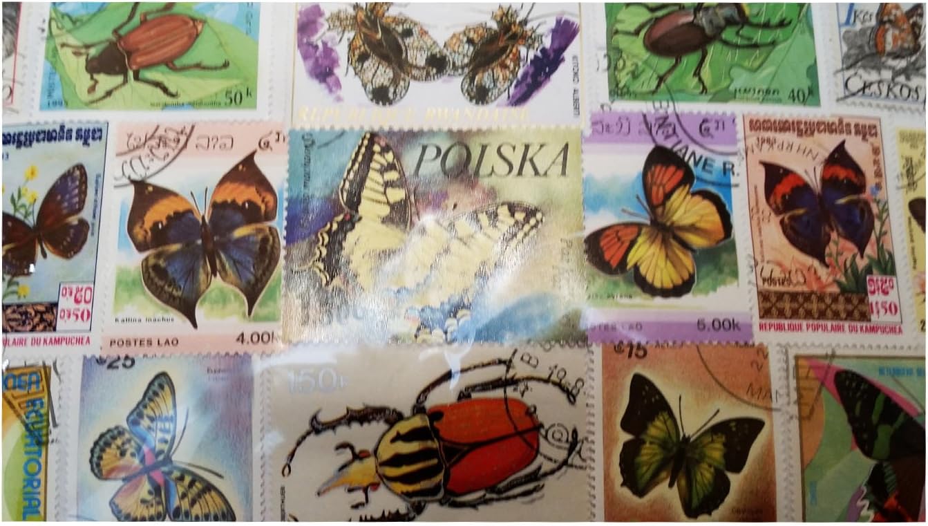 Worldwide Butterfly and Insect Stamp Collection - Image 5