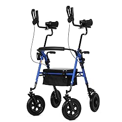 ELENKER Upright Rollator Walker, Stand Up Rolling