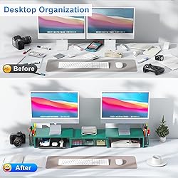 gianotter Dual Monitor Stand Riser, Desk Organizer