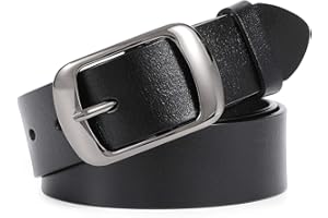 WHIPPY Women Leather Belts for Jeans Pants Fashion Dress Belt for Women with Solid Pin Buckle