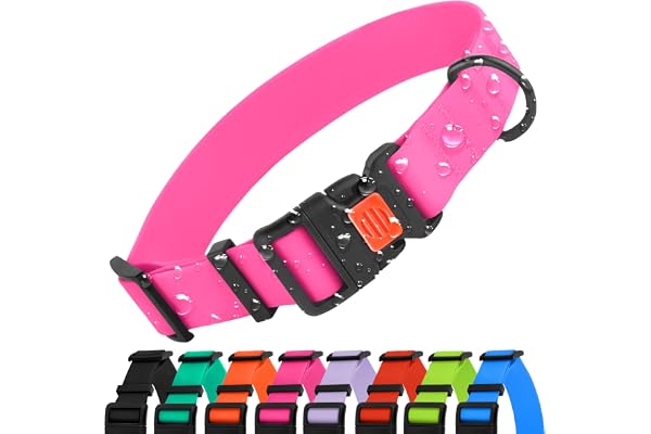 CollarDirect Waterproof Dog Collar - Silicone, Plastic Collar, Odor-Resistant, Easy to Clean, for Large, Medium, Small Dogs -