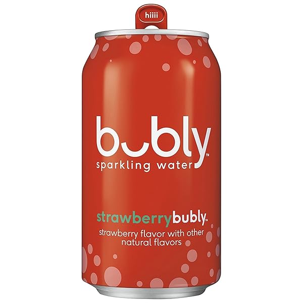 BUBLY SPARKLING WATER, THE SUPER MARIO GALAXY MOVIE STRAWBERRY, ZERO SUGAR & ZERO CALORIES, 12 FL OZ CANS (PACK OF 8), PACKAGING MAY VARY