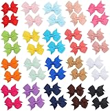 ZTMY 40Pcs Baby Hair Clips 2 in Grosgrain Ribbon Bows 20 Colors Alligator Clips view 2